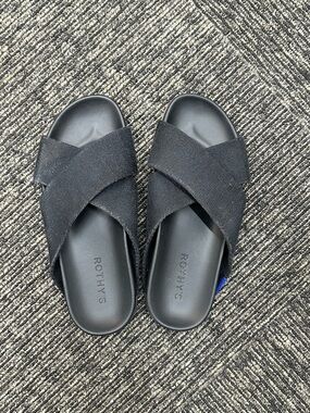 Rothy's Black Crisscross Slide Sandals
